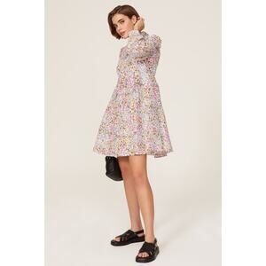 NWT Munthe Floral Long Sleeve Dress Organic Cotton Silk